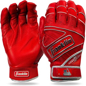 image:imageFranklin Sports MLB Baseball Gloves  Powerstrap Adult amp Youth Batting Gloves for Men Women Boys amp GirlsChrome Red