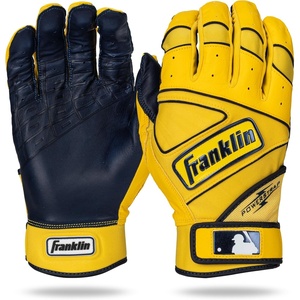 image:imageFranklin Sports MLB Baseball Gloves  Powerstrap Adult amp Youth Batting Gloves for Men Women Boys amp GirlsYellowNavy