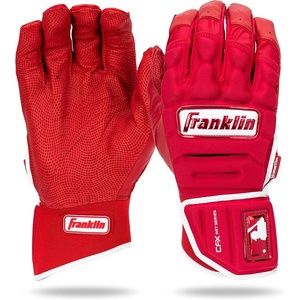 image:imageFranklin Sports MLB Batting Gloves  CFX Pro PRT Heavy Duty Protective Baseball  Softball Batting Gloves  Adult Padded Reinforced Leather Batting GlovesRed HiLite