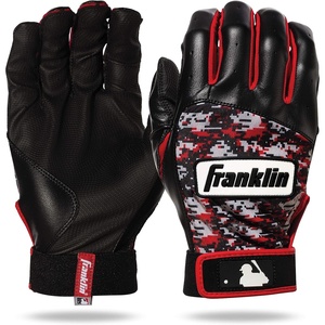 image:imageFranklin Sports MLB Batting Gloves  Digitek Camo Gloves  Premium Leather  Multiple Colors  Adult SizesGrayRed