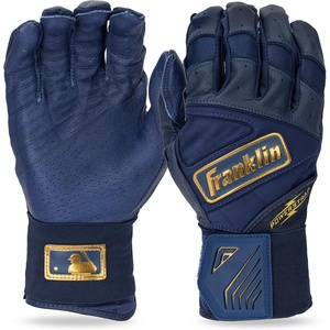 image:imageFranklin Sports MLB Batting Gloves  Infinite Powerstrap Baseball  Softball Long Cuff Batting Gloves  Adult  YouthNavyGold