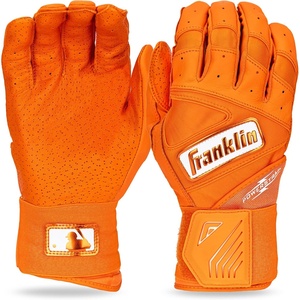 image:imageFranklin Sports MLB Batting Gloves  Infinite Powerstrap Baseball  Softball Long Cuff Batting Gloves  Adult  YouthOrange HiLite