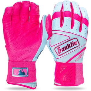 image:imageFranklin Sports MLB Batting Gloves  Infinite Powerstrap Baseball  Softball Long Cuff Batting Gloves  Adult  YouthPinkCarolina Blue