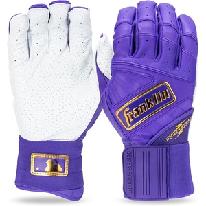 image:imageFranklin Sports MLB Batting Gloves  Infinite Powerstrap Baseball  Softball Long Cuff Batting Gloves  Adult  YouthPurpleGold