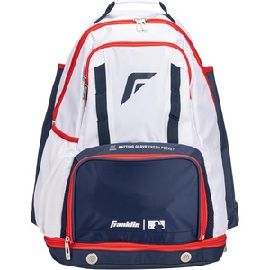 image:imageFranklin Sports MLB Gameday Baseball  Softball Backpack  Adult Youth Equipment  Bat Bag  Stores Batting Gloves Helmet Cleats  More  Waterproof Premium BatpackRedWhiteBlue