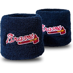 image:imageFranklin Sports MLB Team Licensed Baseball Wristbands  MLB Team Logo Sweat Wristbands  Great for Costumes  Uniforms  PairAtlanta Braves