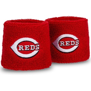 image:imageFranklin Sports MLB Team Licensed Baseball Wristbands  MLB Team Logo Sweat Wristbands  Great for Costumes  Uniforms  PairCincinnati Reds