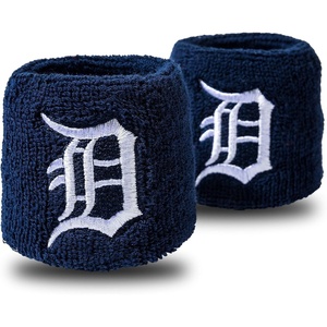 image:imageFranklin Sports MLB Team Licensed Baseball Wristbands  MLB Team Logo Sweat Wristbands  Great for Costumes  Uniforms  PairDetroit Tigers