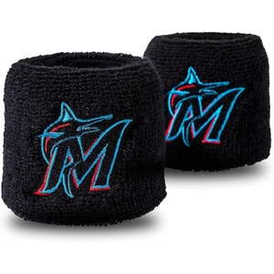 image:imageFranklin Sports MLB Team Licensed Baseball Wristbands  MLB Team Logo Sweat Wristbands  Great for Costumes  Uniforms  PairMiami Marlins