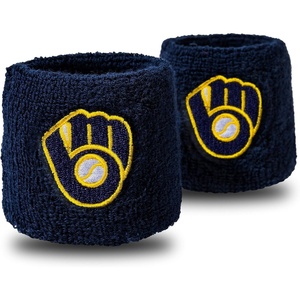 image:imageFranklin Sports MLB Team Licensed Baseball Wristbands  MLB Team Logo Sweat Wristbands  Great for Costumes  Uniforms  PairMilwaukee Brewers