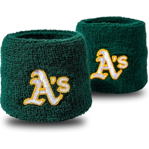 image:imageFranklin Sports MLB Team Licensed Baseball Wristbands  MLB Team Logo Sweat Wristbands  Great for Costumes  Uniforms  PairOakland Athletics