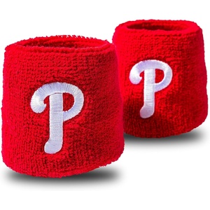 image:imageFranklin Sports MLB Team Licensed Baseball Wristbands  MLB Team Logo Sweat Wristbands  Great for Costumes  Uniforms  PairPhiladelphia Phillies