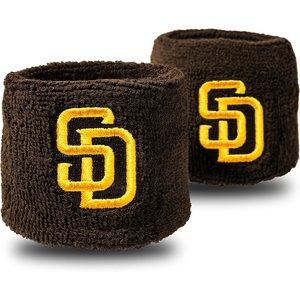 image:imageFranklin Sports MLB Team Licensed Baseball Wristbands  MLB Team Logo Sweat Wristbands  Great for Costumes  Uniforms  PairSan Diego Padres