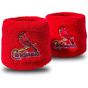 image:imageFranklin Sports MLB Team Licensed Baseball Wristbands  MLB Team Logo Sweat Wristbands  Great for Costumes  Uniforms  PairSt Louis Cardinals