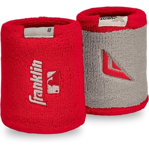 image:imageFranklin Sports MLB Wristbands  Xvent  Baseball  Softball  4 inches  Breathable  DurableRed  Gray
