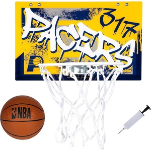 image:imageFranklin Sports NBA Team Over the Door Basketball Hoops  Kids Indoor Mini Basketball Hoop  Ball Set  NBA Fan Mini HoopsIndiana Pacers