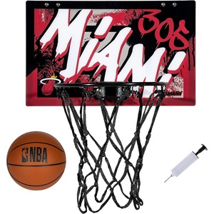 image:imageFranklin Sports NBA Team Over the Door Basketball Hoops  Kids Indoor Mini Basketball Hoop  Ball Set  NBA Fan Mini HoopsMiami Heat