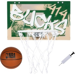 image:imageFranklin Sports NBA Team Over the Door Basketball Hoops  Kids Indoor Mini Basketball Hoop  Ball Set  NBA Fan Mini HoopsMilwaukee Bucks