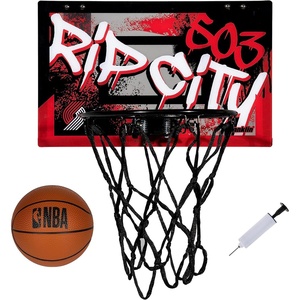 image:imageFranklin Sports NBA Team Over the Door Basketball Hoops  Kids Indoor Mini Basketball Hoop  Ball Set  NBA Fan Mini HoopsPortland Trail Blazers