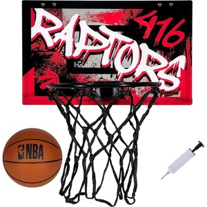 image:imageFranklin Sports NBA Team Over the Door Basketball Hoops  Kids Indoor Mini Basketball Hoop  Ball Set  NBA Fan Mini HoopsToronto Raptors