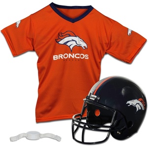 image:imageFranklin Sports NFL Kids Helmet  Jersey Sets  Youth NFL Team Uniform Sets  Costume Set  Helmet Jersey  ChinstrapMediumDenver Broncos