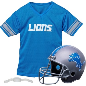 image:imageFranklin Sports NFL Kids Helmet  Jersey Sets  Youth NFL Team Uniform Sets  Costume Set  Helmet Jersey  ChinstrapMediumDetroit Lions