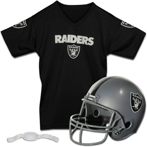 image:imageFranklin Sports NFL Kids Helmet  Jersey Sets  Youth NFL Team Uniform Sets  Costume Set  Helmet Jersey  ChinstrapMediumLas Vegas Raiders