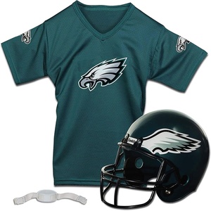 image:imageFranklin Sports NFL Kids Helmet  Jersey Sets  Youth NFL Team Uniform Sets  Costume Set  Helmet Jersey  ChinstrapMediumPhiladelphia Eagles