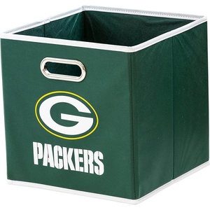 image:imageFranklin Sports NFL Storage Bins  Collapsible Cube Container  Basket  NFL Office Bedroom  Living Room  11x11Green Bay Packers