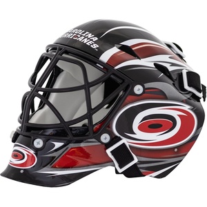 image:imageFranklin Sports NHL Team Logo Mini Hockey Goalie Mask with Case  Collectible Goalie Mask with Official NHL Logos and ColorsCarolina Hurricanes