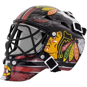 image:imageFranklin Sports NHL Team Logo Mini Hockey Goalie Mask with Case  Collectible Goalie Mask with Official NHL Logos and ColorsChicago Blackhawks