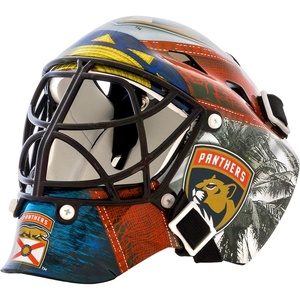 image:imageFranklin Sports NHL Team Logo Mini Hockey Goalie Mask with Case  Collectible Goalie Mask with Official NHL Logos and ColorsFlorida Panthers