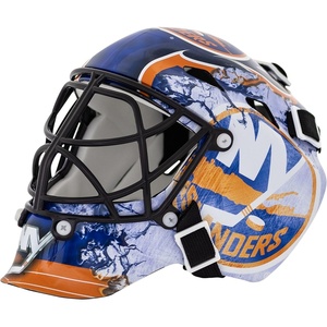 image:imageFranklin Sports NHL Team Logo Mini Hockey Goalie Mask with Case  Collectible Goalie Mask with Official NHL Logos and ColorsNew York Islanders