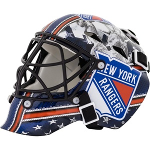 image:imageFranklin Sports NHL Team Logo Mini Hockey Goalie Mask with Case  Collectible Goalie Mask with Official NHL Logos and ColorsNew York Rangers