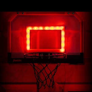 image:imageFranklin Sports Over The Door Indoor LED Basketball HoopsSteel Rim Mini BasketIncludes Ball and PumpLight Up BackboardRed Light Up