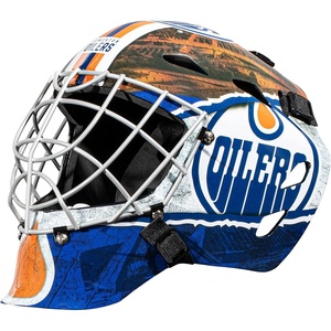 image:imageFranklin Sports Team Licensed NHL Hockey Goalie Face Mask  Goalie Mask for Kids Street Hockey  Youth NHL Team Street Hockey MasksEdmonton Oilers