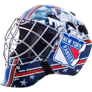 image:imageFranklin Sports Team Licensed NHL Hockey Goalie Face Mask  Goalie Mask for Kids Street Hockey  Youth NHL Team Street Hockey MasksNew York Rangers