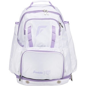 image:imageFranklin Sports USA SB Gameday FastpitchSoftball Backpack  Adult Youth Softball  Baseball Equipment  Bat Bag  Stores Batting Gloves Helmet Cleats  Waterproof Premium BatpackWhiteLilac