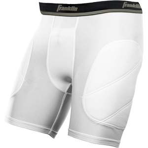 image:imageFranklin Sports Youth Compression Sliding Shorts  Kids Compression Underwear with Cup Pocket  Padded Baseball Sliding ShortWhiteBlack