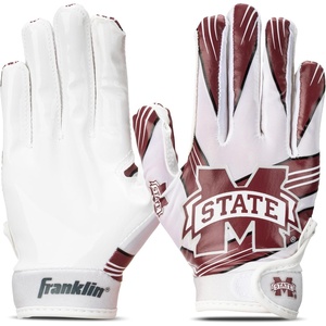 image:imageFranklin Sports Youth NCAA Football Receiver Gloves  Receiver Gloves for Kids  NCAA Team Logos and Silicone Palm  Youth Pair  Great for Games amp CostumesMississippi State Bulldogs