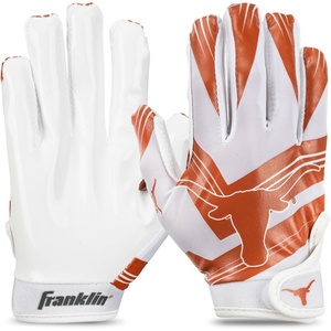 image:imageFranklin Sports Youth NCAA Football Receiver Gloves  Receiver Gloves for Kids  NCAA Team Logos and Silicone Palm  Youth Pair  Great for Games amp CostumesTexas Longhorns