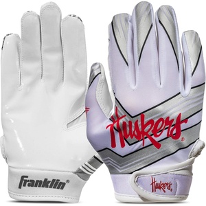 image:imageFranklin Sports Youth NCAA Football Receiver Gloves  Receiver Gloves for Kids  NCAA Team Logos and Silicone Palm  Youth Pair  Great for Games amp CostumesNebraska Huskers