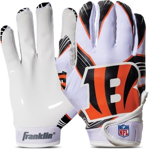 image:imageFranklin Sports Youth NFL Football Receiver Gloves  Kids Football Gloves Pair  NFL Team Logos and Silicone PalmCincinnati Bengals