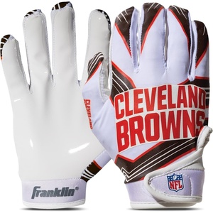 image:imageFranklin Sports Youth NFL Football Receiver Gloves  Kids Football Gloves Pair  NFL Team Logos and Silicone PalmCleveland Browns