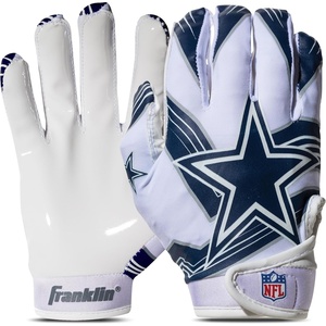 image:imageFranklin Sports Youth NFL Football Receiver Gloves  Kids Football Gloves Pair  NFL Team Logos and Silicone PalmDallas Cowboys