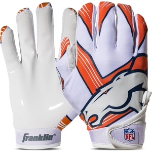 image:imageFranklin Sports Youth NFL Football Receiver Gloves  Kids Football Gloves Pair  NFL Team Logos and Silicone PalmDenver Broncos