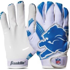 image:imageFranklin Sports Youth NFL Football Receiver Gloves  Kids Football Gloves Pair  NFL Team Logos and Silicone PalmDetroit Lions