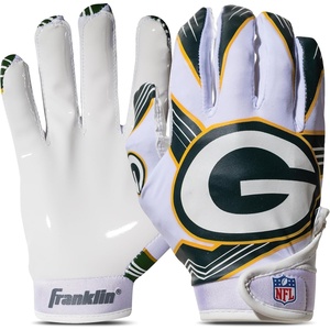 image:imageFranklin Sports Youth NFL Football Receiver Gloves  Kids Football Gloves Pair  NFL Team Logos and Silicone PalmGreen Bay Packers