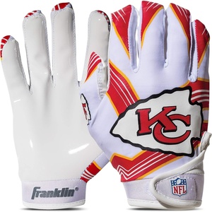 image:imageFranklin Sports Youth NFL Football Receiver Gloves  Kids Football Gloves Pair  NFL Team Logos and Silicone PalmKansas City Chiefs
