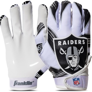 image:imageFranklin Sports Youth NFL Football Receiver Gloves  Kids Football Gloves Pair  NFL Team Logos and Silicone PalmLas Vegas Raiders